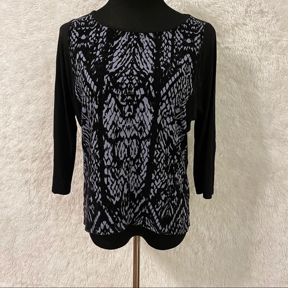 Chico's Women's Velvet Front Half Sleeve Shirt - Picture 6 of 9